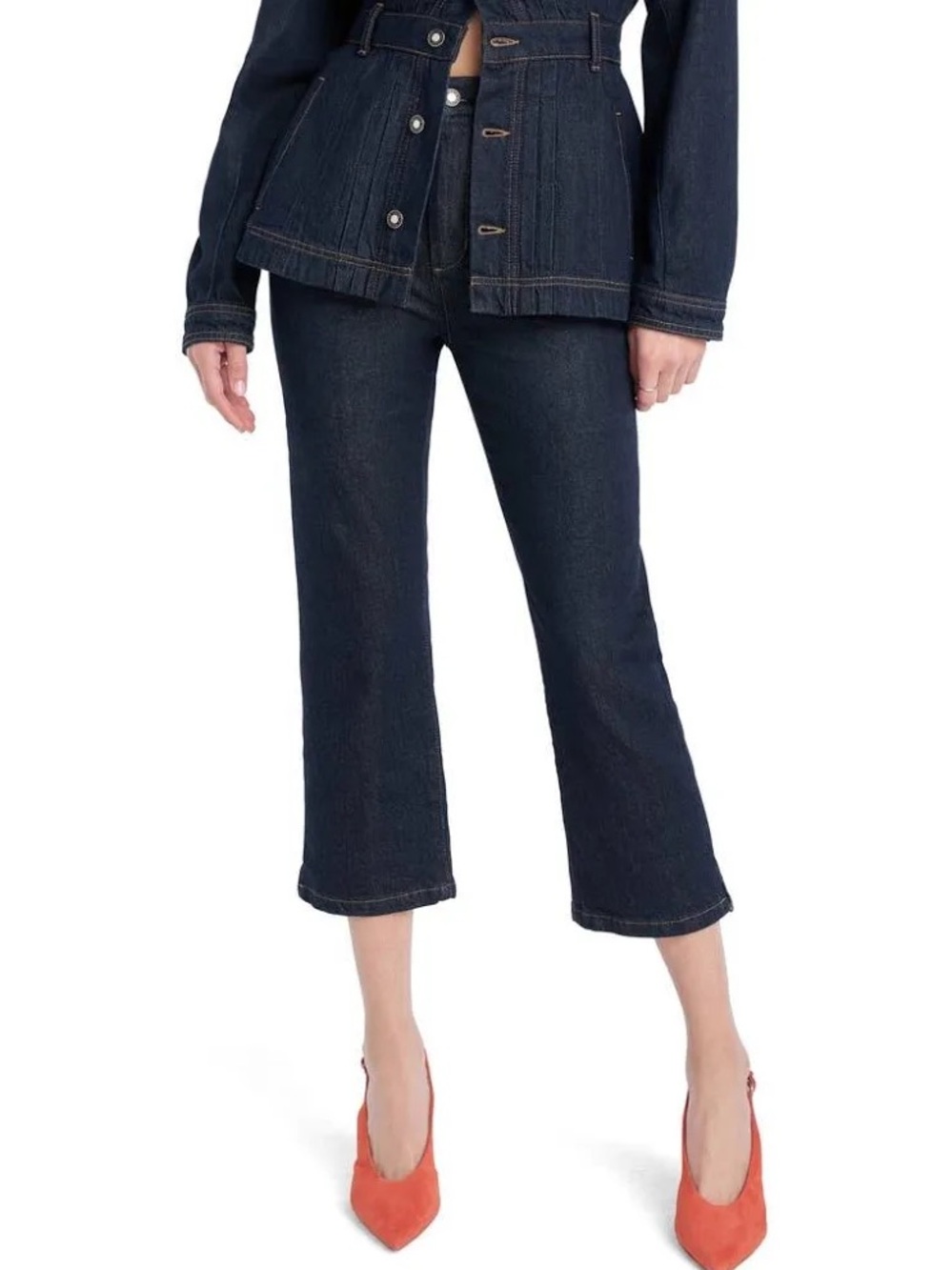 NEW Favorite Daughter Jade Oxford Capri Jean Trousers Size 32